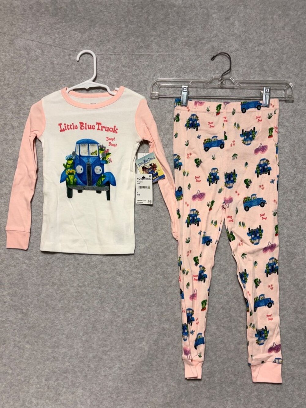 Little Blue Truck Kids Pajama Set XS 4/5 Pink Long Sleeve Top & Pants 100% Cotto